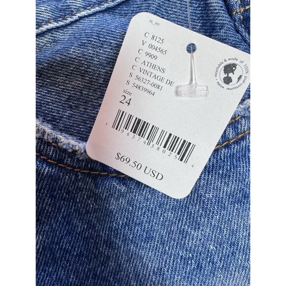 Levi's Free People 501 High-Rise Denim Shorts Athens Blue Size 24 NWT $69 - Picture 7 of 16
